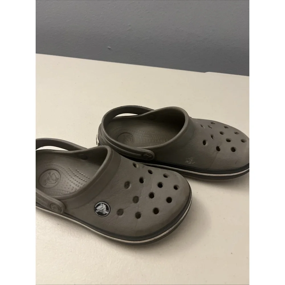 Children's Size 12/13 Gray Crocs Slip On Slipper Water Shoes Some Wear